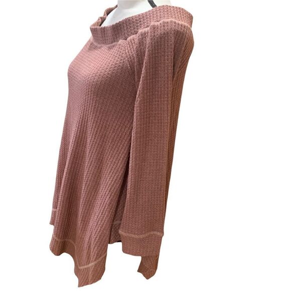 She & Sky ❤️Host Pick 4/14/24 ❤️ Light Waffle KnitTunic, Burgundy, Medium - Picture 5 of 6